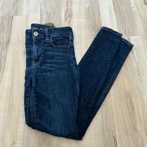 Blue hi-rise jegging